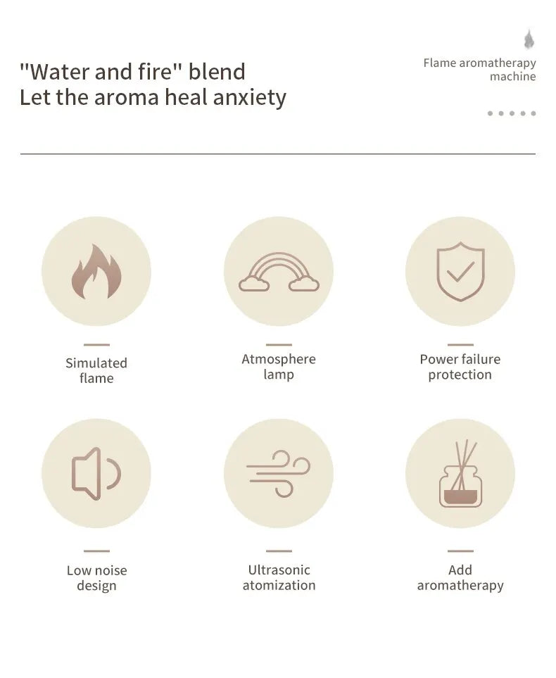 FlameGlow™ | Air Humidifier with Essential Oil Diffuser