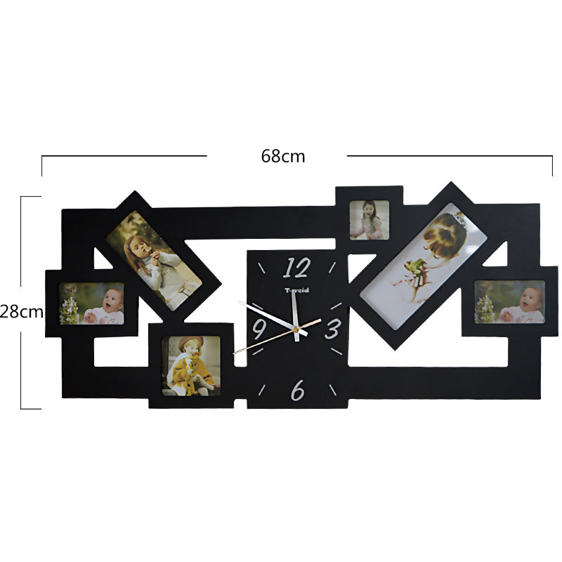 ChicTime™ | Wooden Wall Clock with Picture Frame Decoration
