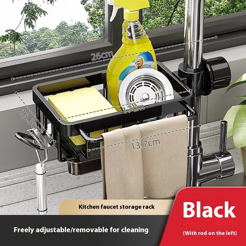 Aluminum Sink Faucet Storage Rack