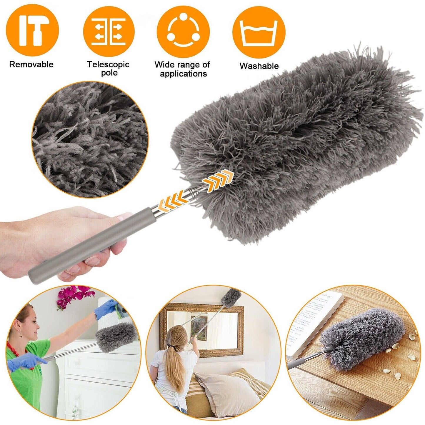 FlexiFeather™ | Adjustable Soft Microfiber Feather Duster