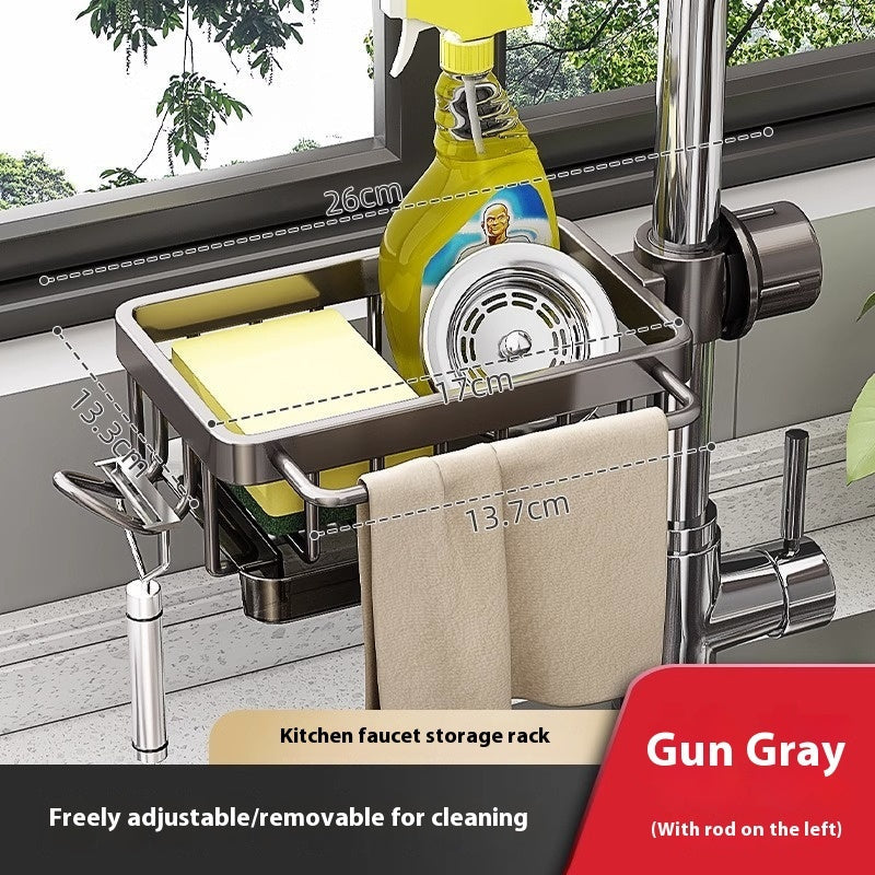 Aluminum Sink Faucet Storage Rack
