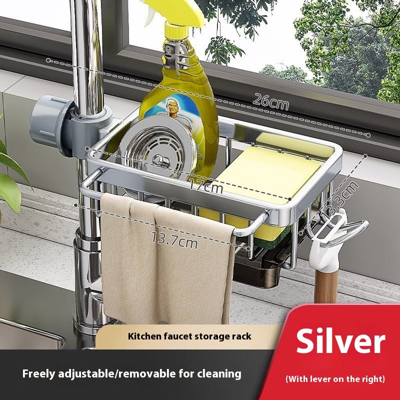 Aluminum Sink Faucet Storage Rack