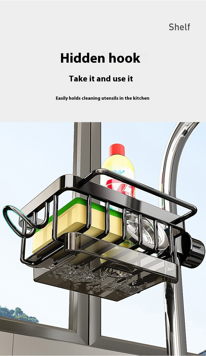 Aluminum Sink Faucet Storage Rack