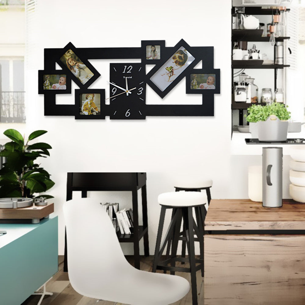 ChicTime™ | Wooden Wall Clock with Picture Frame Decoration