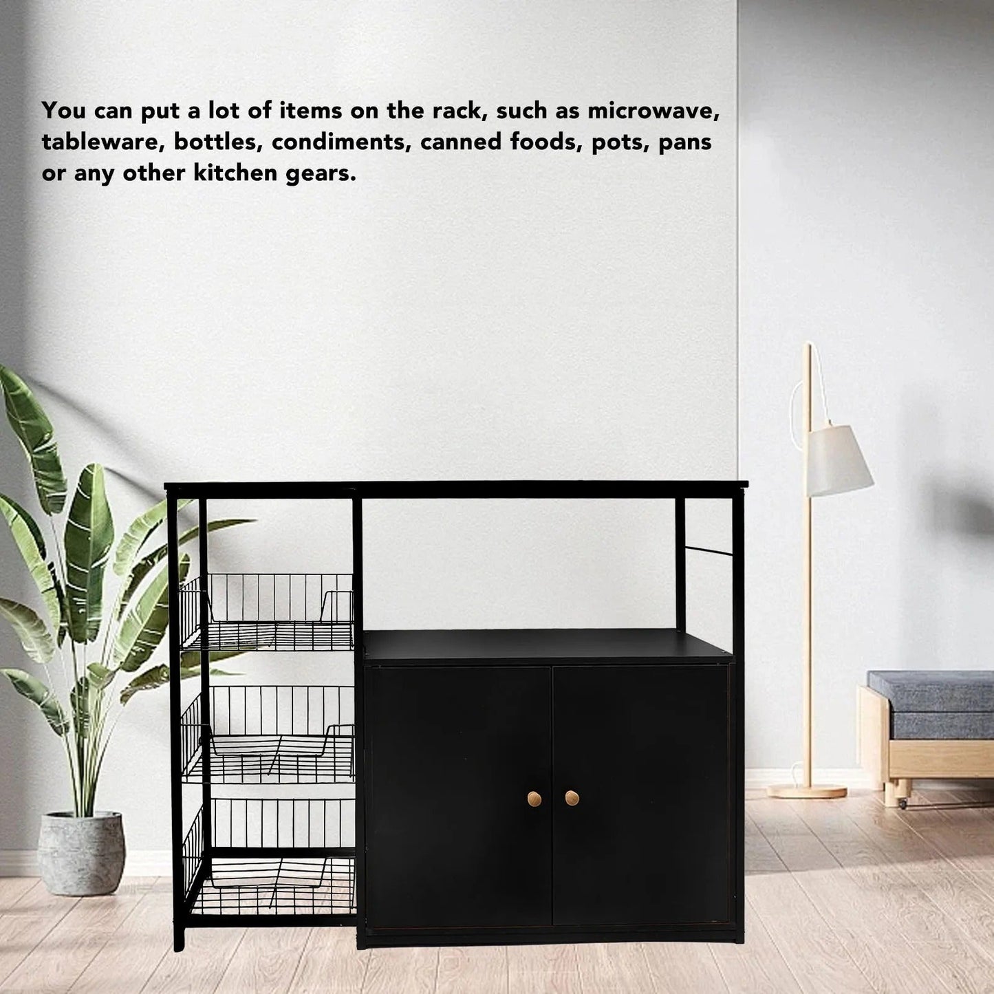 Shelf Organizer Rack Kitchen Storage Cabinet Floor Standing