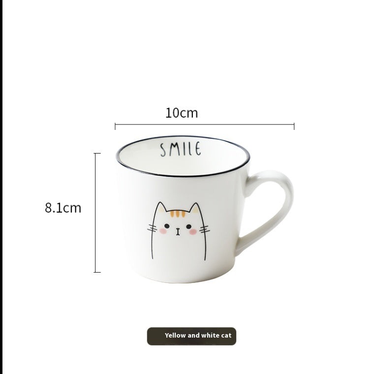Cartoon Cat Ceramic Coffee Mug