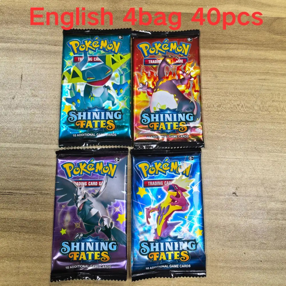 10/40PC Pokemon Card Shining Fates Style English Booster Battle Carte Trading Card Game Collection GX V EX Cards Toys Kids Gifts