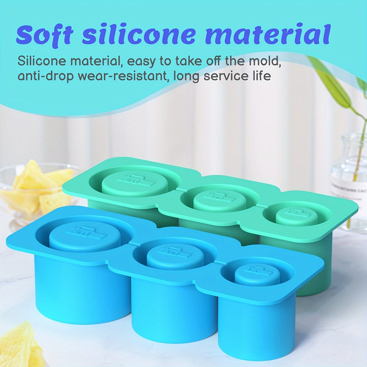 Flexible Silicone Ice Cube Tray for Cups