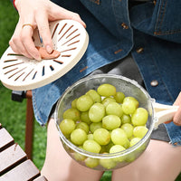 Fruit Drain Basket With Lid Vegetable Washing Bowl