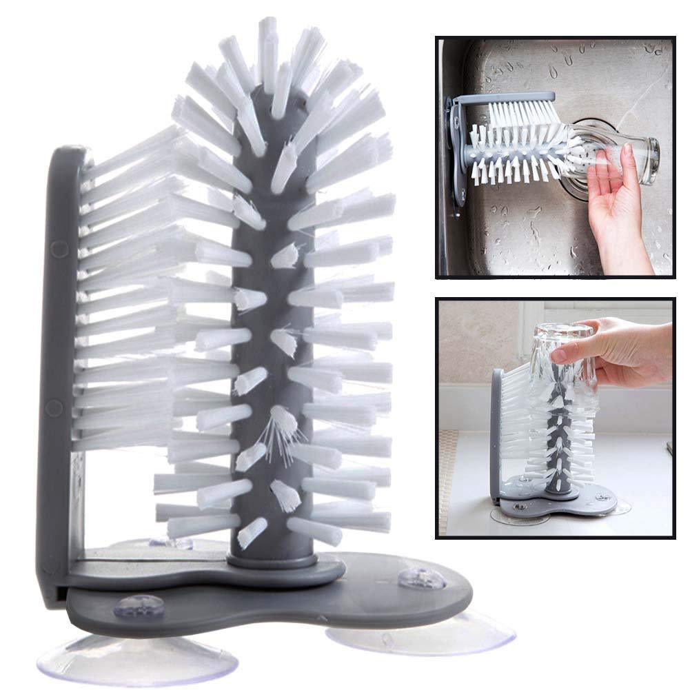 2 In 1 Cup Scrubber Glass Cleaner Bottles Brush