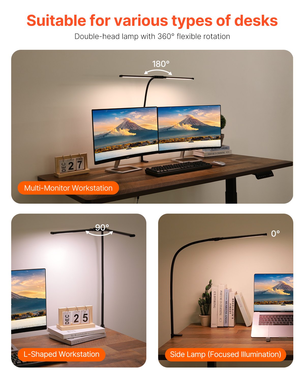 Double Head LED Clamp Desk Lamp – Adjustable Bright Lighting
