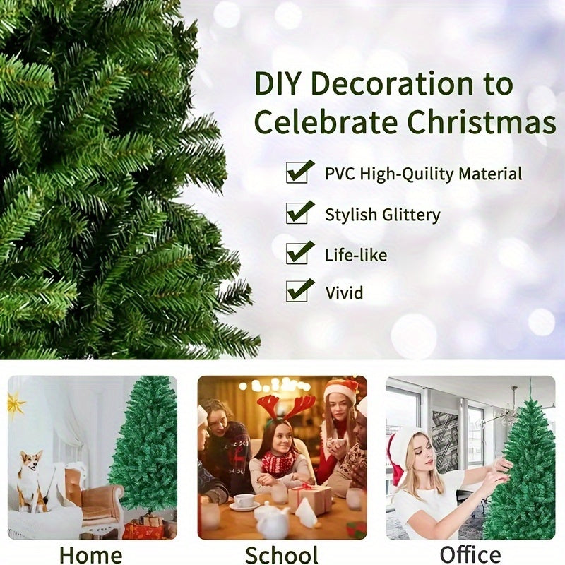 1pc 6.5ft Super Dense PET Material Artificial Christmas Tree