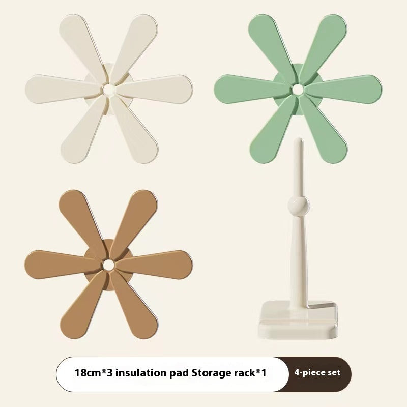 4pcs Silicone Mat Dishes Insulation Pad Tree Shape