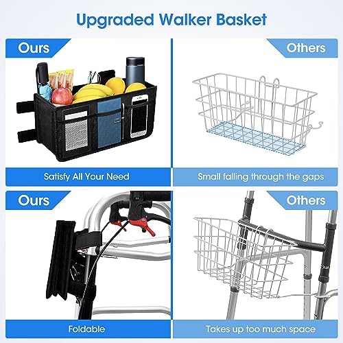 Dotday Upgraded Walker Basket with Cup Holder