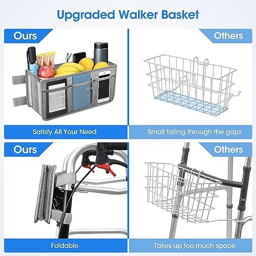 Dotday Upgraded Walker Basket with Cup Holder
