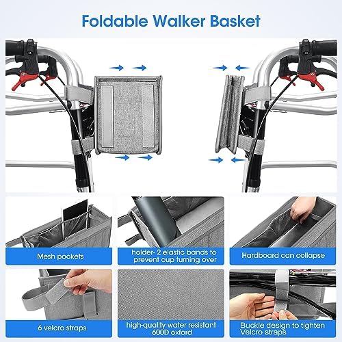 Dotday Upgraded Walker Basket with Cup Holder