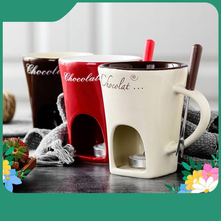 Mini Fondue Mug Set – Chocolate, Cheese & Butter Warmer