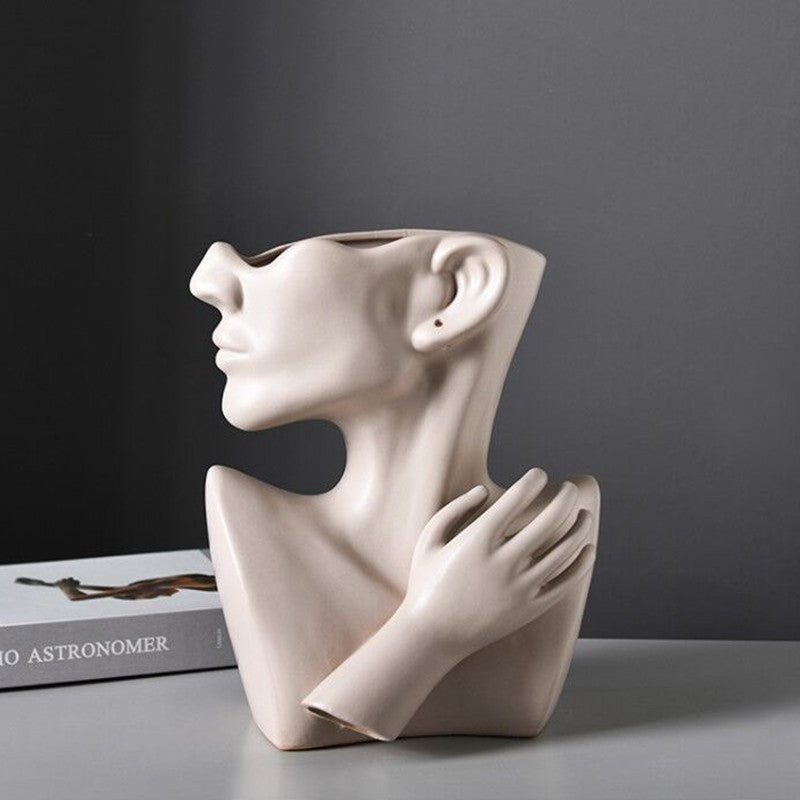 Modern Human Head Flower Vase
