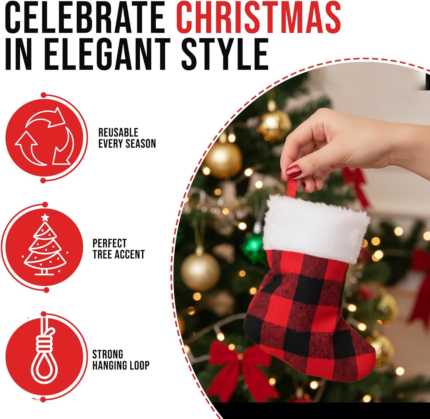 Iconikal 24-Pack Mini Christmas Stockings