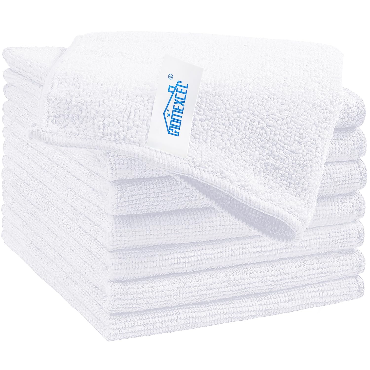 HOMEXCEL Microfiber Cleaning Cloth,12 Pack Cleaning Rags, Cleaning Towels with 4 Color Assorted, 11.5"X11.5"(Green/Blue/Yellow/Pink)