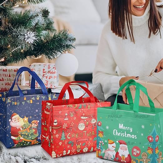 Multifunctional Non-Woven Tote Treat Christmas Bags with Handles
