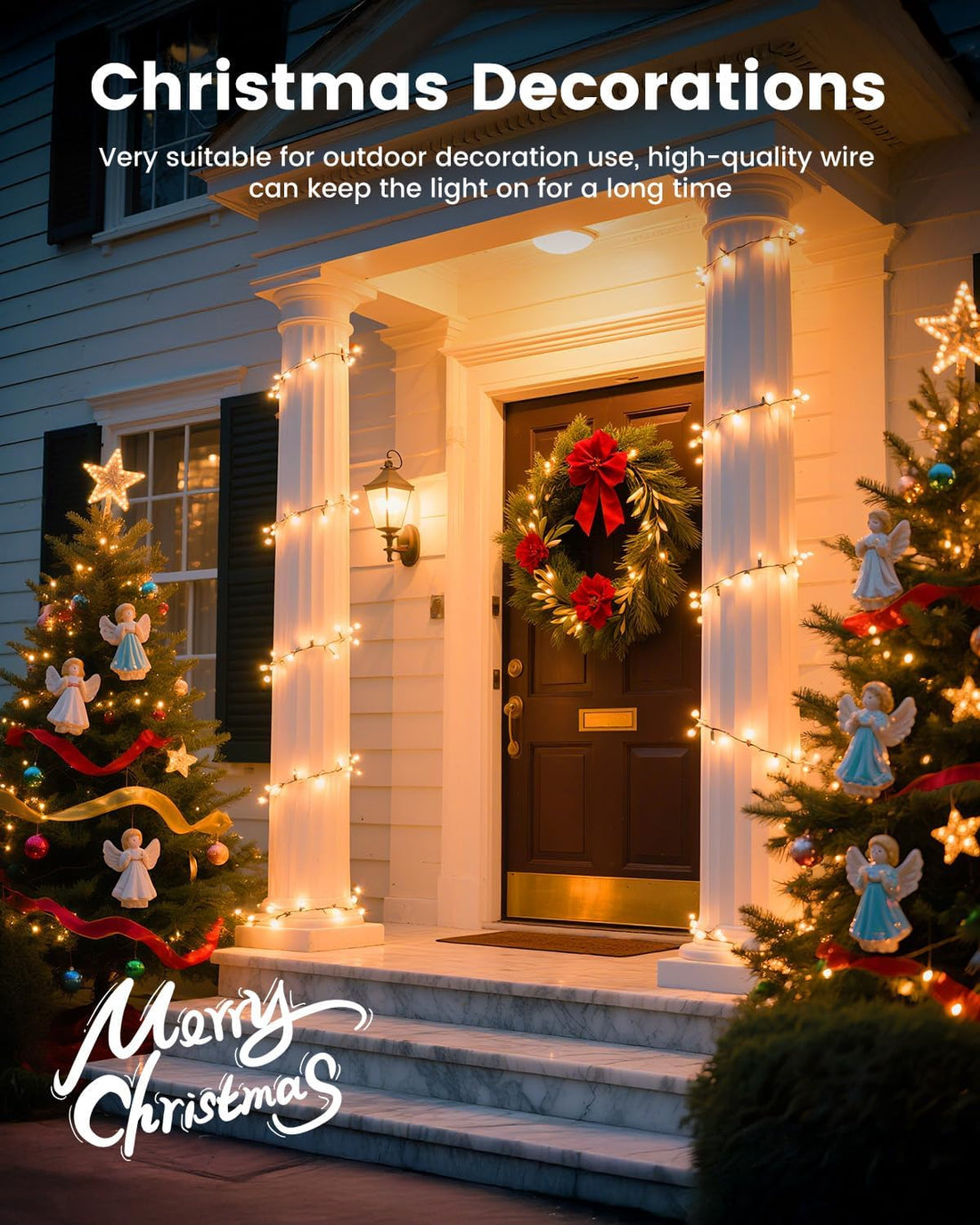 Minetom Clear Christmas String Lights 100 Count 25 Feet Incandescent Bulb Mini Lights for Indoor Xmas Tree Garland Birthday Wedding Party Festival Decoration, Green Wire