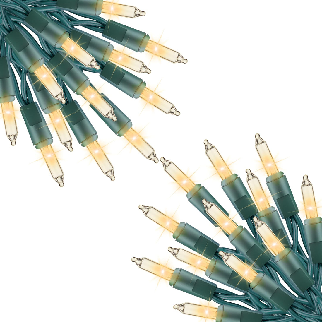 Minetom Clear Christmas String Lights 100 Count 25 Feet Incandescent Bulb Mini Lights for Indoor Xmas Tree Garland Birthday Wedding Party Festival Decoration, Green Wire