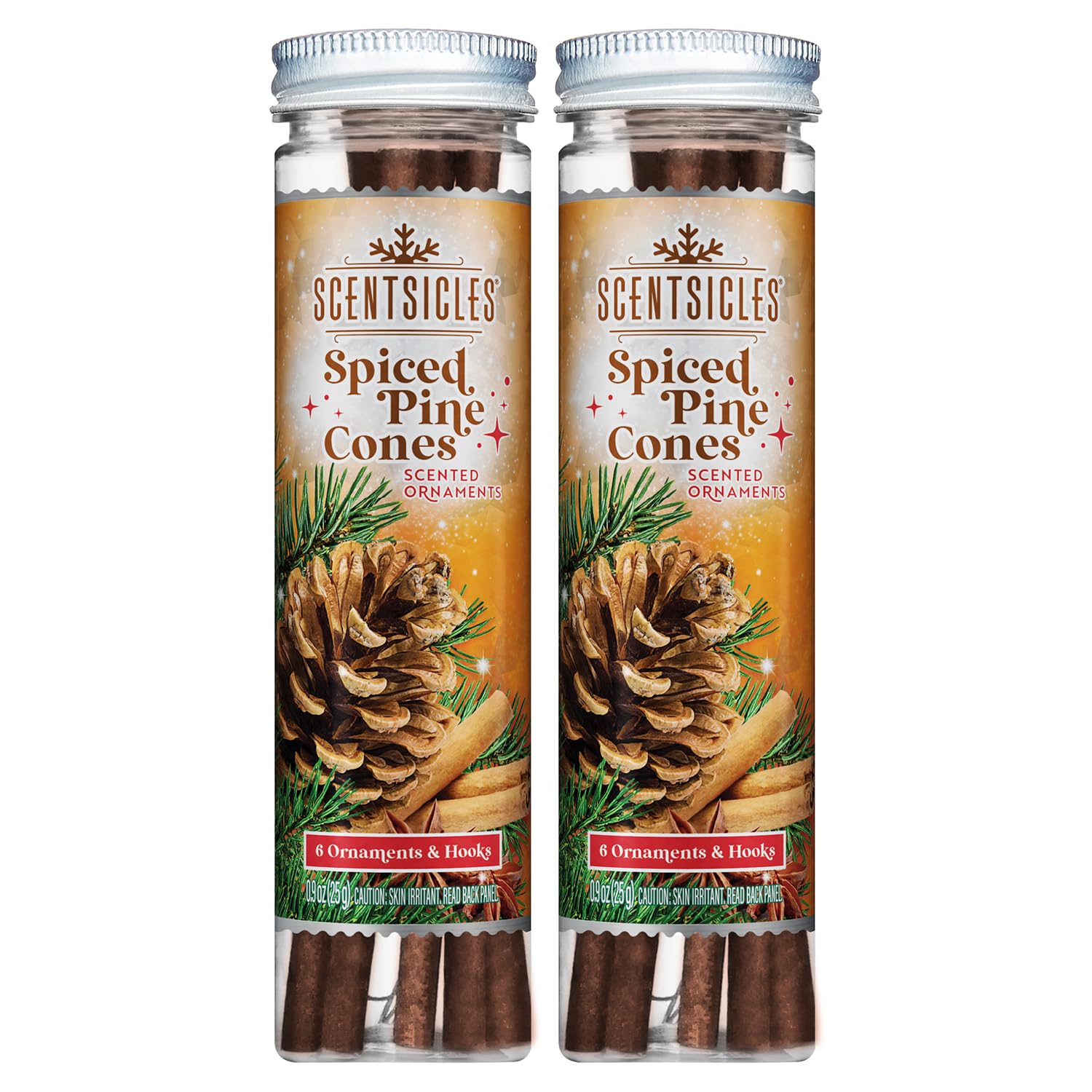 Scentsicles White Winter Fir Scented Christmas Tree Ornaments - 2 Bottles (12 Sticks Total)