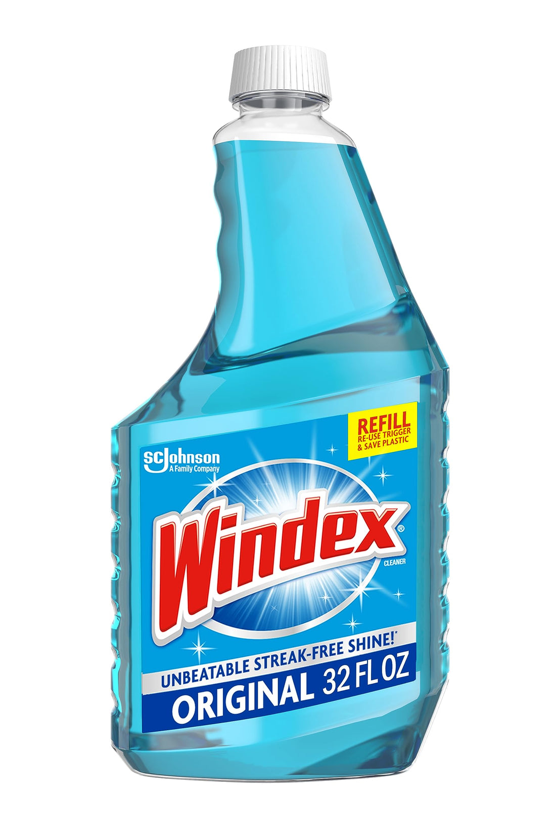 Windex Glass and Window Cleaner Spray Bottle, Packaging Designed to Prevent Leakage and Breaking, Surface Cleaning Spray, Original Blue Scent, 23 Fl Oz