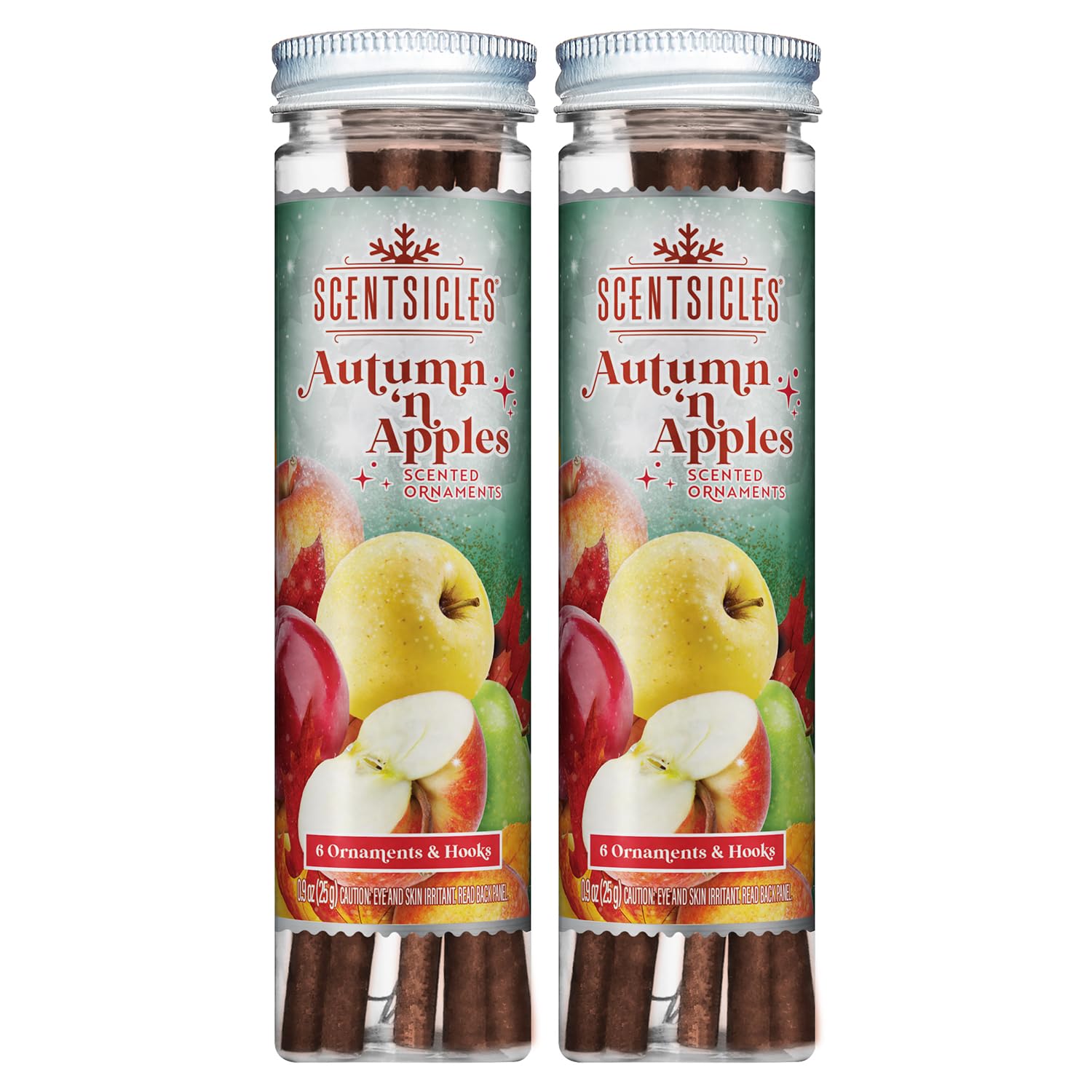 Scentsicles White Winter Fir Scented Christmas Tree Ornaments - 2 Bottles (12 Sticks Total)