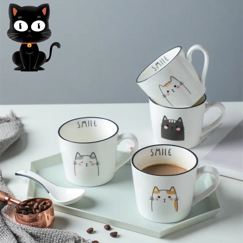 Cartoon Cat Ceramic Coffee Mug