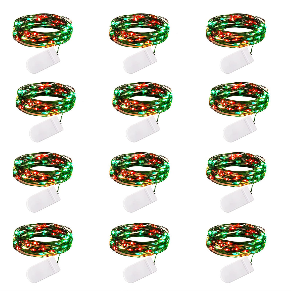 Brightown 12 Pack LED Fairy Lights Battery Operated String Lights - 7ft 20LED Waterproof Silver Wire Firefly Starry Moon Lights for DIY Crafts Wedding Table Centerpieces Party Bedroom Christmas