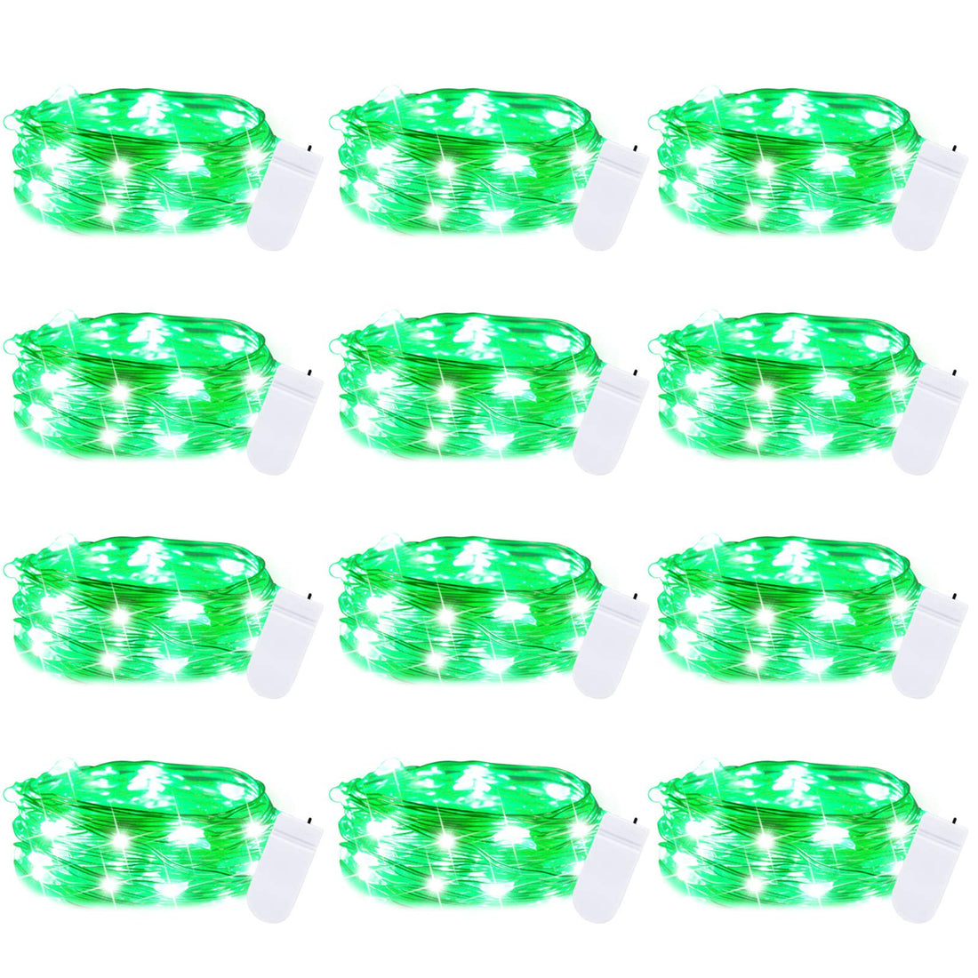 Brightown 12 Pack LED Fairy Lights Battery Operated String Lights - 7ft 20LED Waterproof Silver Wire Firefly Starry Moon Lights for DIY Crafts Wedding Table Centerpieces Party Bedroom Christmas