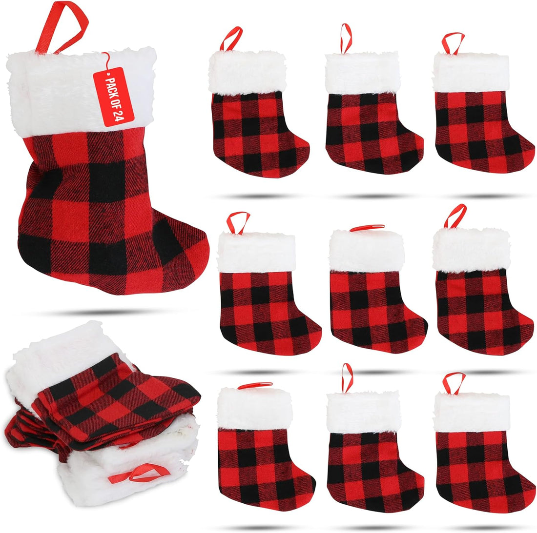Iconikal 24-Pack Mini Christmas Stockings