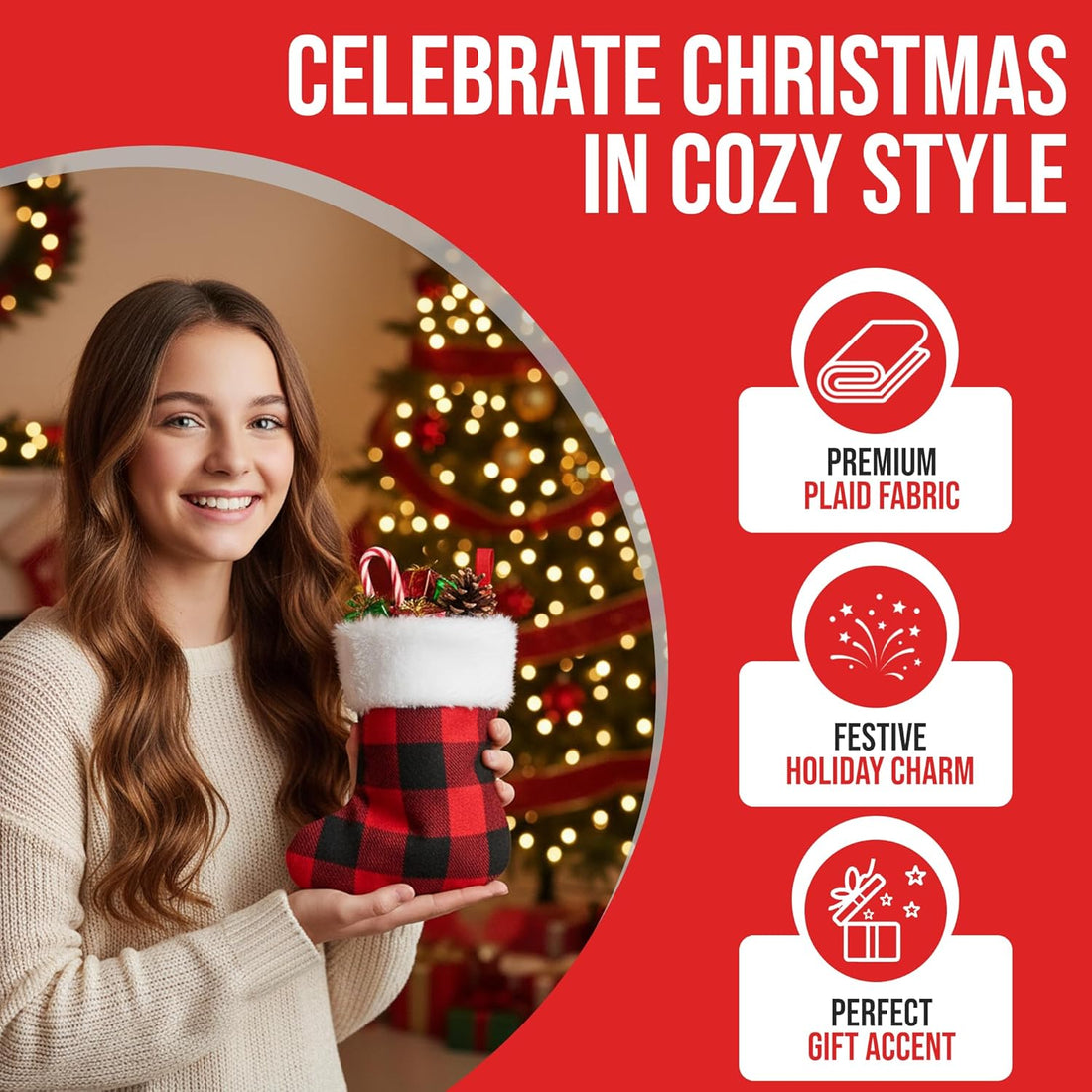 Iconikal 24-Pack Mini Christmas Stockings