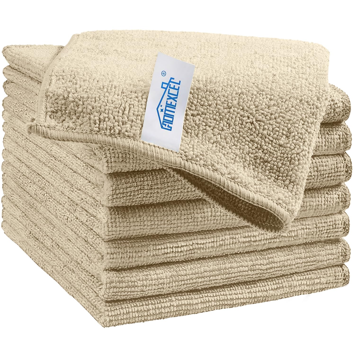 HOMEXCEL Microfiber Cleaning Cloth,12 Pack Cleaning Rags, Cleaning Towels with 4 Color Assorted, 11.5"X11.5"(Green/Blue/Yellow/Pink)