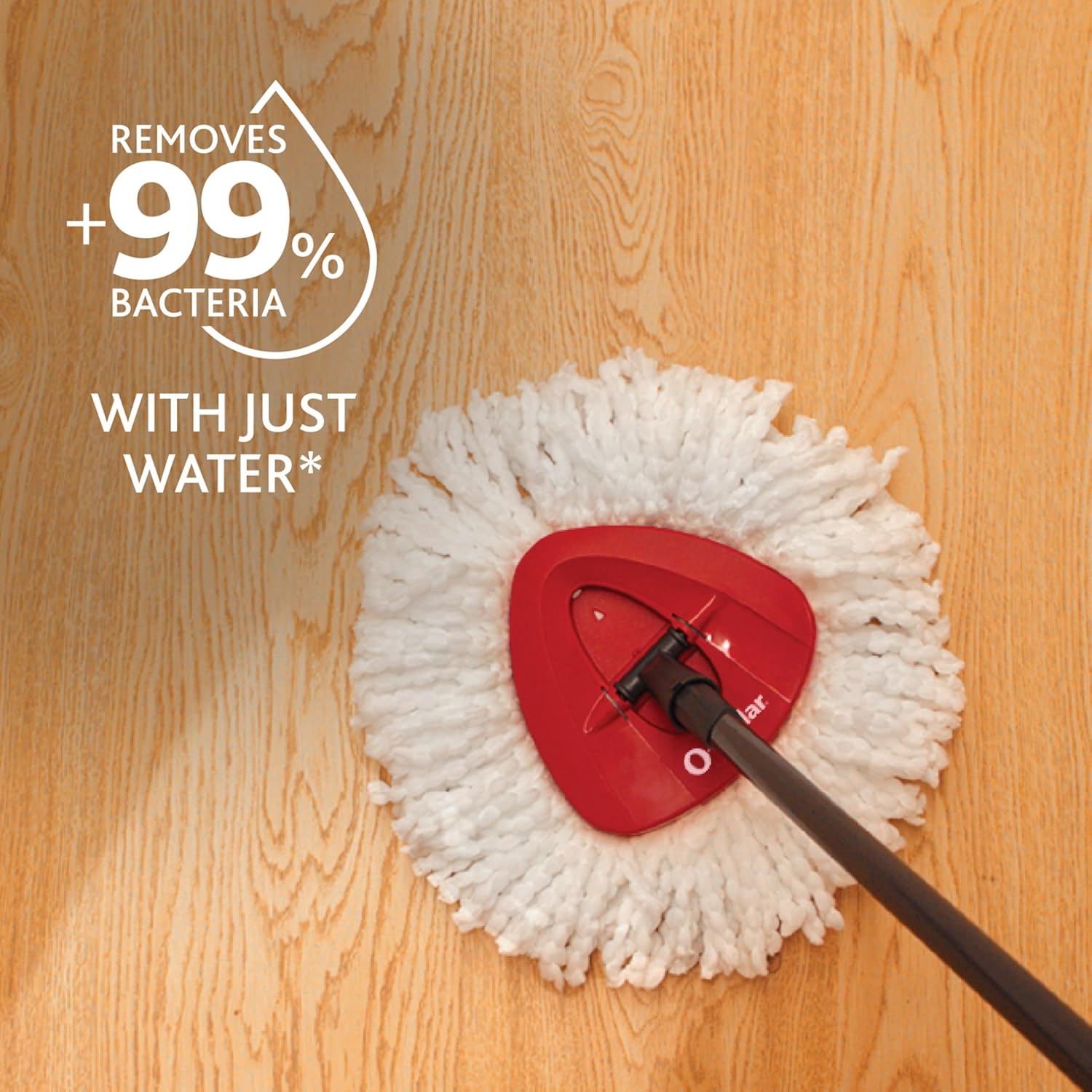 O-Cedar EasyWring Microfiber Spin Mop, Bucket Floor Cleaning System, Red, Gray, Standard
