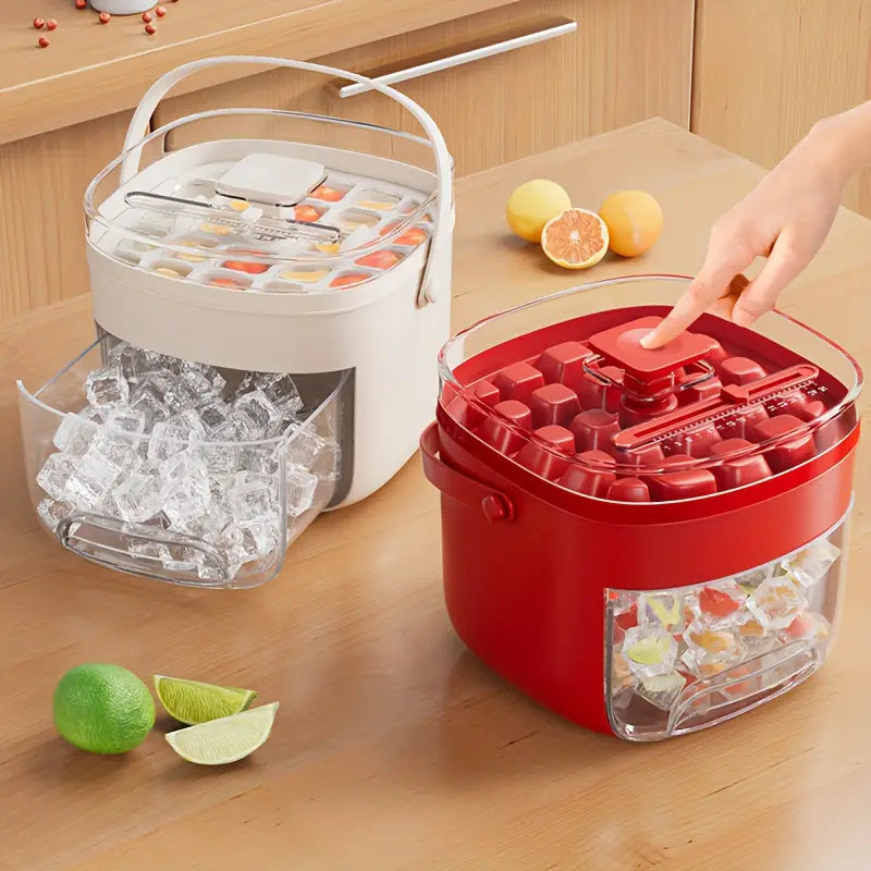 Press-type Convenient Outdoor Portable Ice Tray Large Capacity Ice Bucket