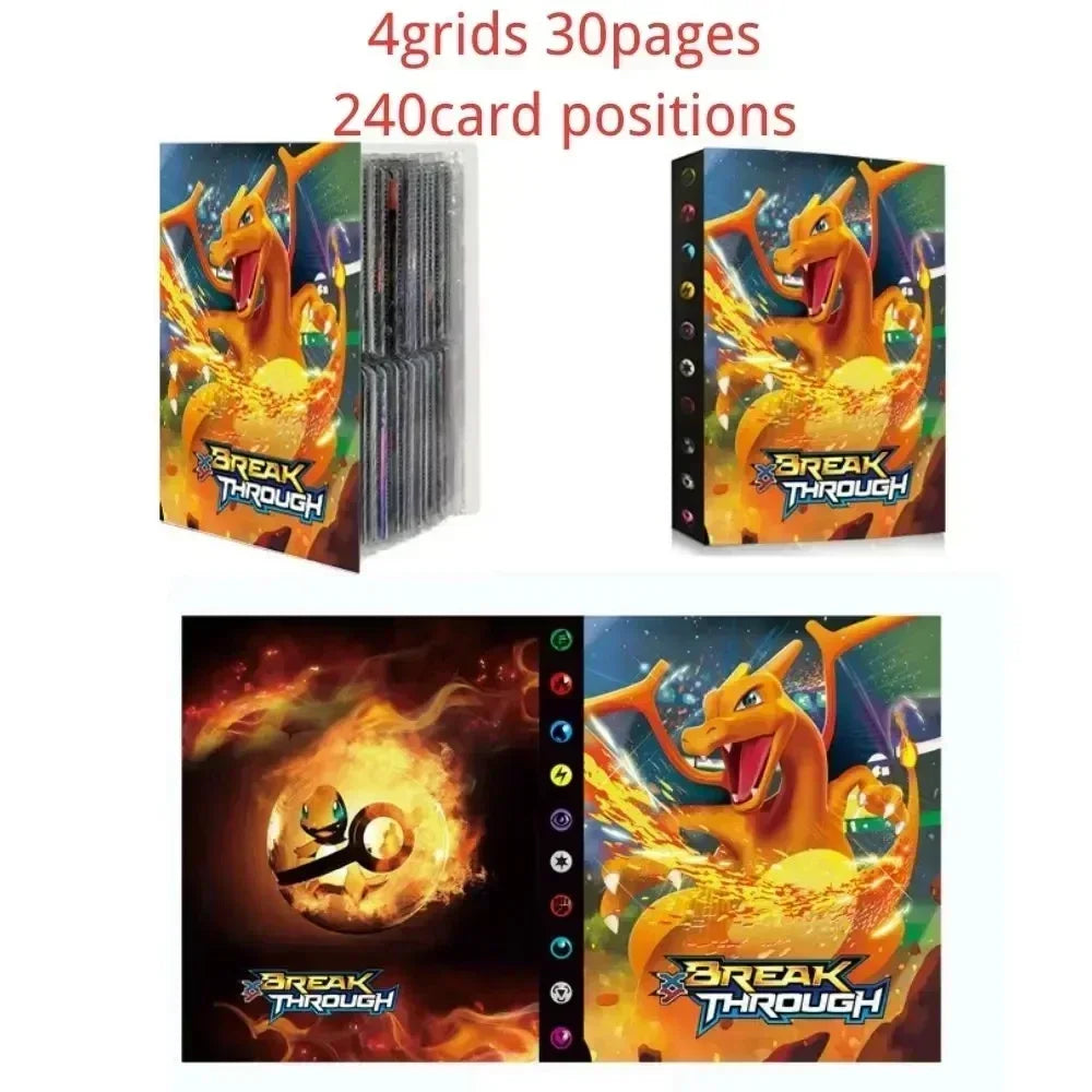 240PCS Pok é mon Cards Album Book Cartoon Anime Charizard Pikachu Game Card VMAX GX EX Holder Collection Binder Folder Toy Gift