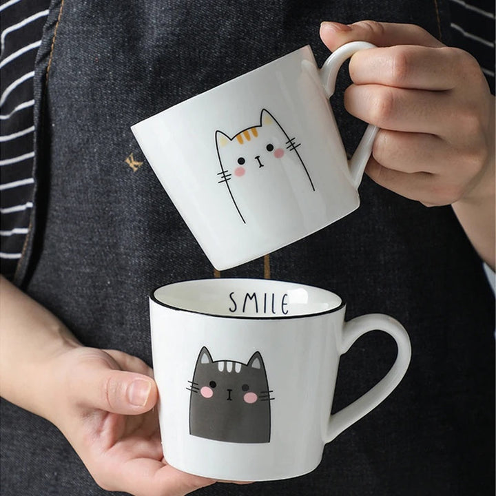 Cartoon Cat Ceramic Coffee Mug