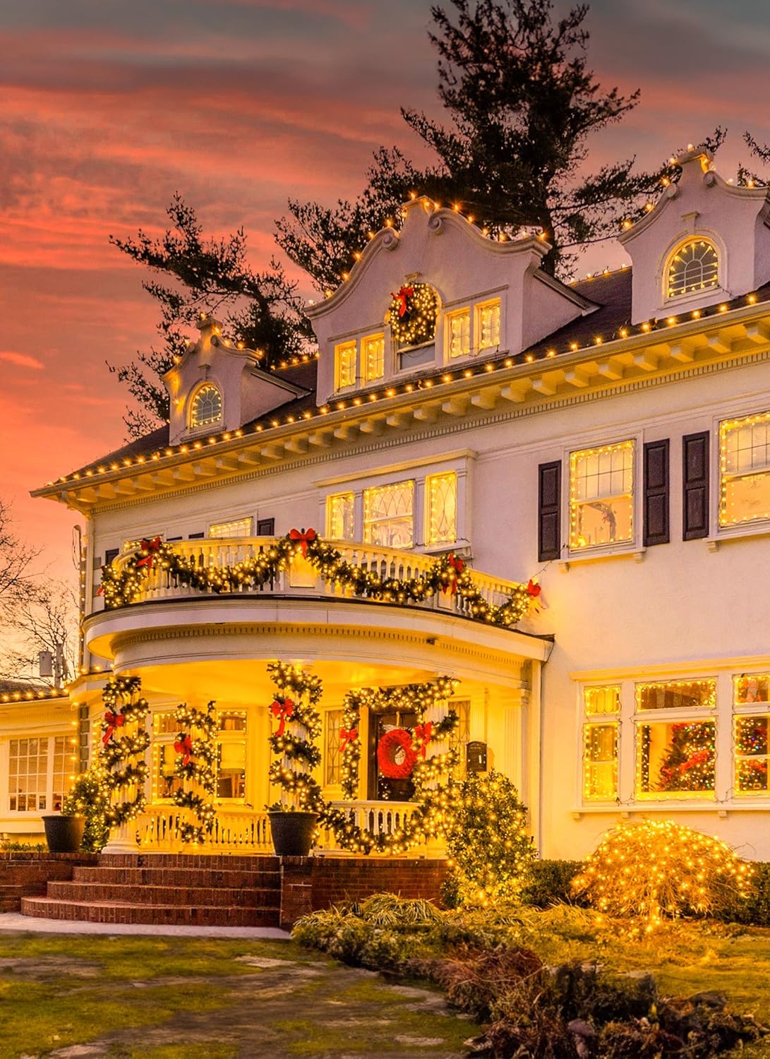 Minetom Solar String Lights Outdoor Waterproof- 40 FT 100 LED Solar Powered String Lights with 8 Lighting Modes, IP65 Waterproof Solar Christmas Lights for Outdoor Outside Tree Party Decor, Warm White