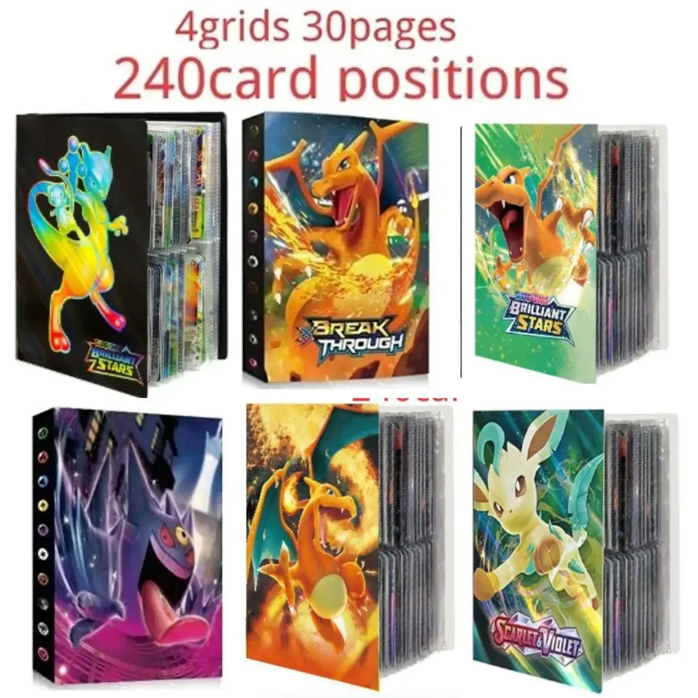 240PCS Pok é mon Cards Album Book Cartoon Anime Charizard Pikachu Game Card VMAX GX EX Holder Collection Binder Folder Toy Gift