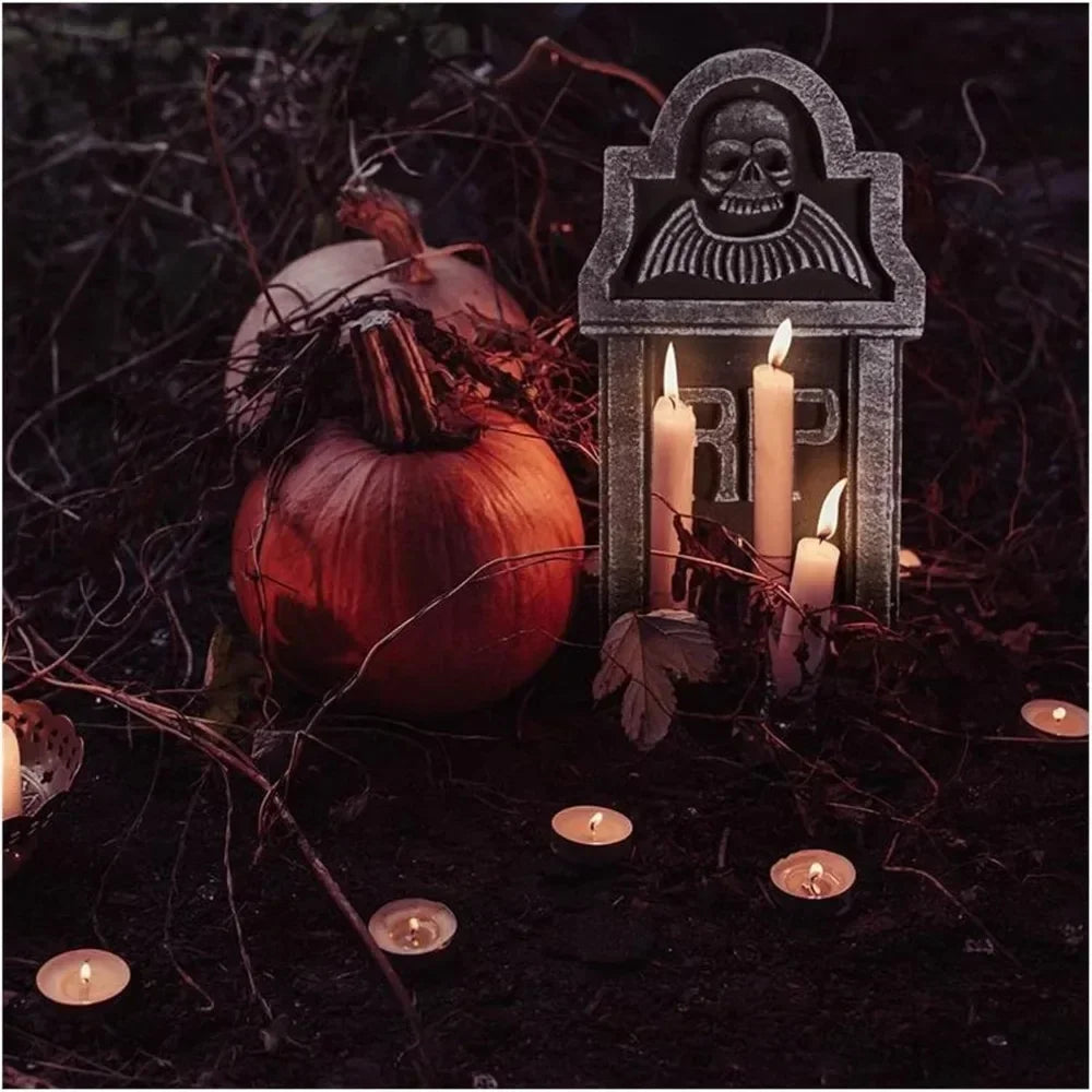 4pcs Foam Skeleton Rip Tombstone Halloween Party Decoration Grave Bat Horror House Prop Decor Ornament Halloween Party Supply