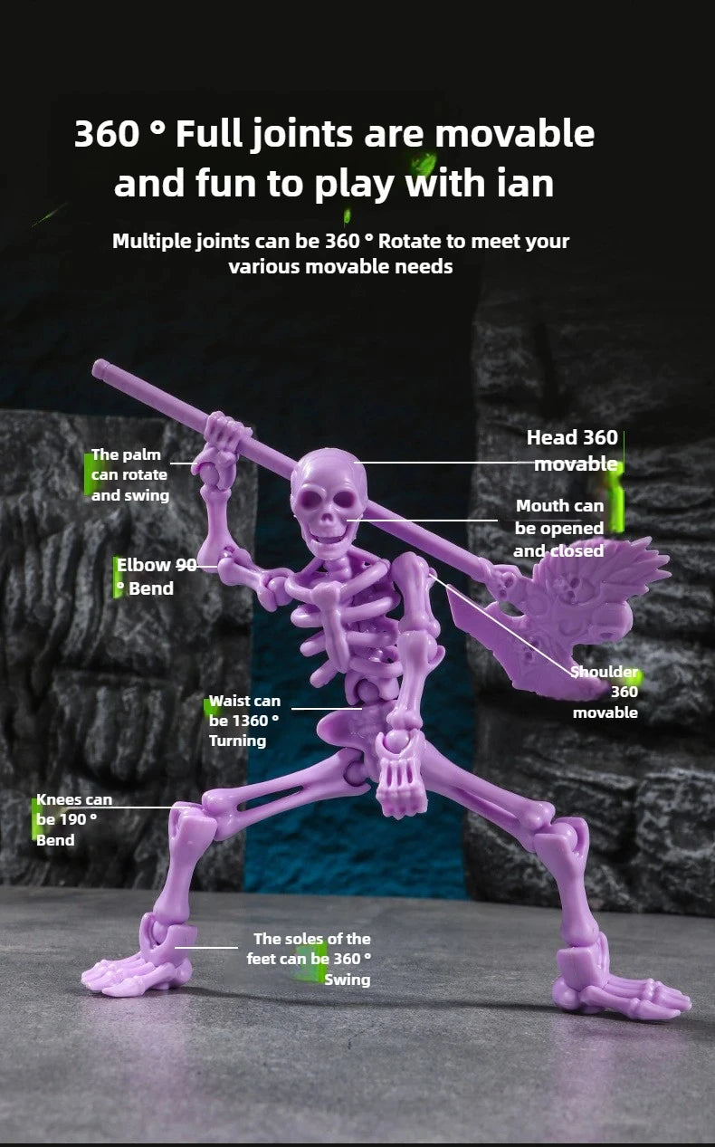  Skeleton Figure Action Skeleton Figurines With Multiple Accessories Realistic Movable Joints Model Statue For Christmas