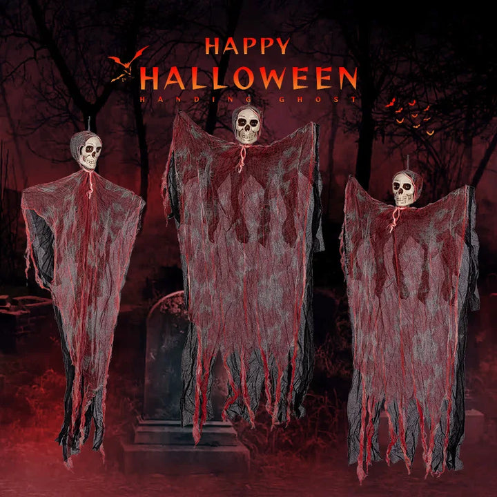 1pc 90CM Halloween Decor Skeleton Ghosts Hanging Decoration Decorations For Outdoor Indoor Party Bar Scary Props Graveyard Decor