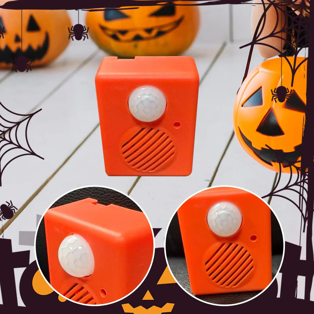 Halloween Sound Player, Voice Activated Props, Spooky Sound Props, Voice Motion Sensor Scream Speaker for Shop Indoor Outdoor