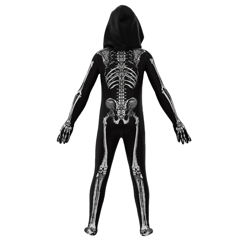 Scary Zombie Costume Cosplay Skeleton Skull Costume Suit Halloween Costume for Kids Adult Carnival Party Dress Up