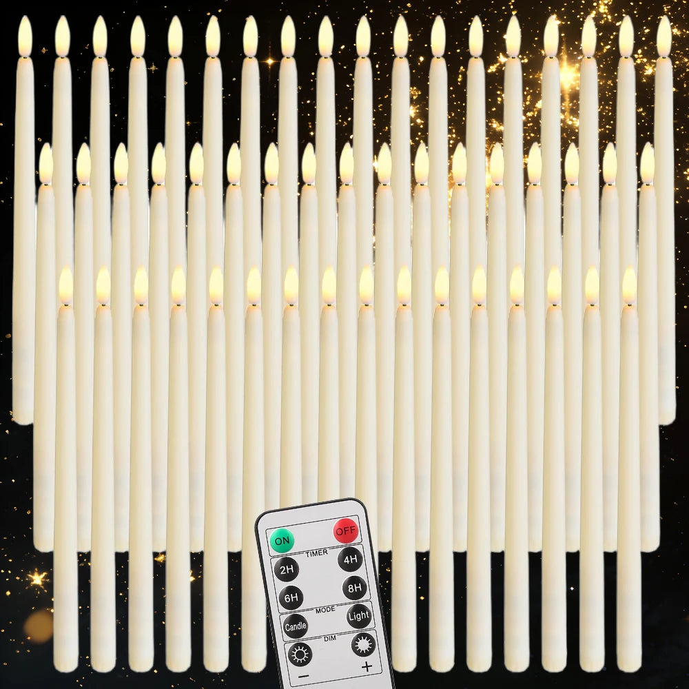 Flameless Taper Candles with Remote Control Flickering LED Candles Taper Warm White Light LED Candlesticks for Christmas Wedding