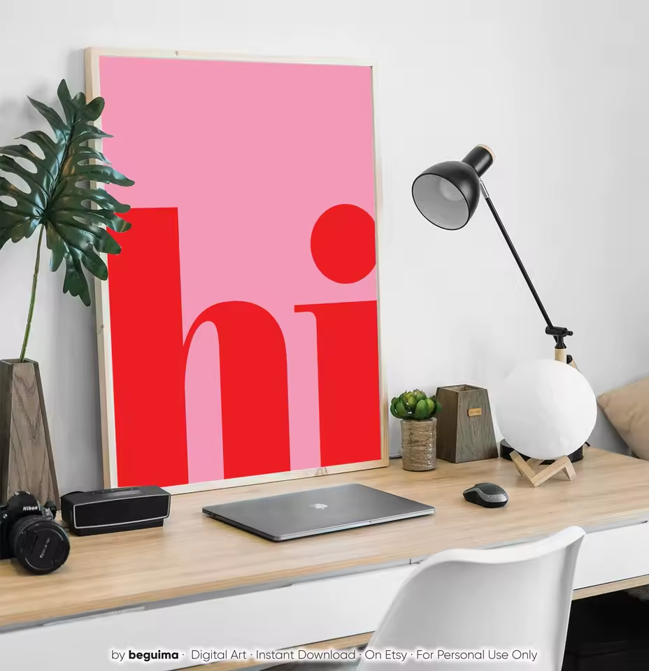 Retro OH HI and CAIO, Modern Typography Canvas Print