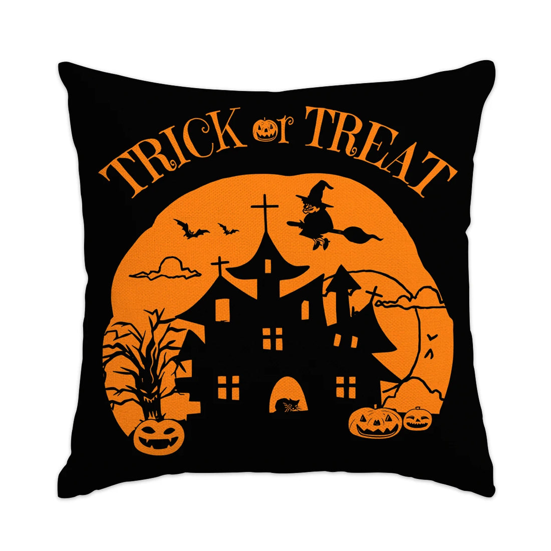 1pc/4pcs Halloween decoration pillow cover, trick or treat cushion cover, ghost, pumpkin head, bat decoration sofa cushion cover